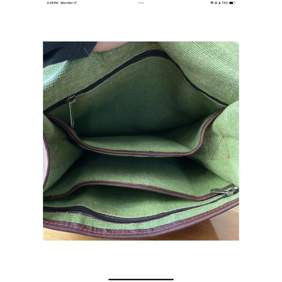 Genuine Leather Mens Large Brown Converter Backpack/Satchel Laptop Briefcase VTG - Picture 6 of 11